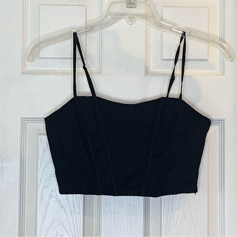 Jason Wu Crop Corset Top Black Size Medium